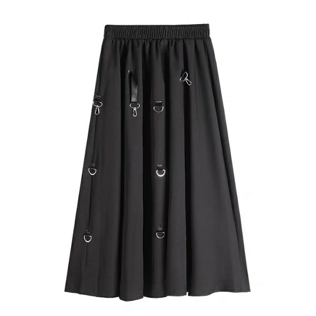 Chân váy đen phối khóa dây freesize (Ms C8) | BigBuy360 - bigbuy360.vn