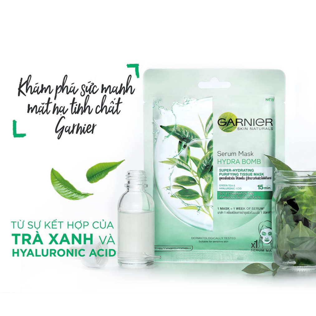 Mặt Nạ Tinh Chất Garnier Pháp Dưỡng Da Từ Thiên Nhiên Và Hyaluronic Acid Nuôi Dưỡng Và Chăm Sóc Mọi Vấn Đề Da 23~28g