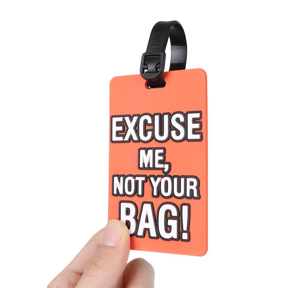 ♫DAPHNE♫ Fashion Luggage Tag Portable Baggage Holder Travel Tag Travel Accessories Cute Cartoon Baggage Boarding Label Women Men Good Travel PVC Creative Letter