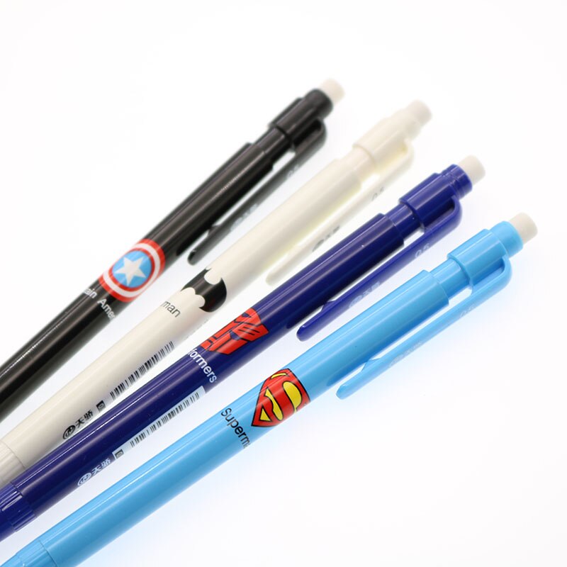 Set 4 bút chì bấm 0.5mm / 0.7mm in họa tiết siêu anh hùng sáng tạo