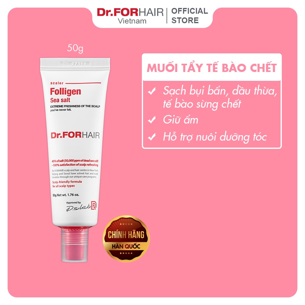 Muối tẩy tế bào chết, làm sạch da đầu Dr.FORHAIR Sea Salt Scaler 50g