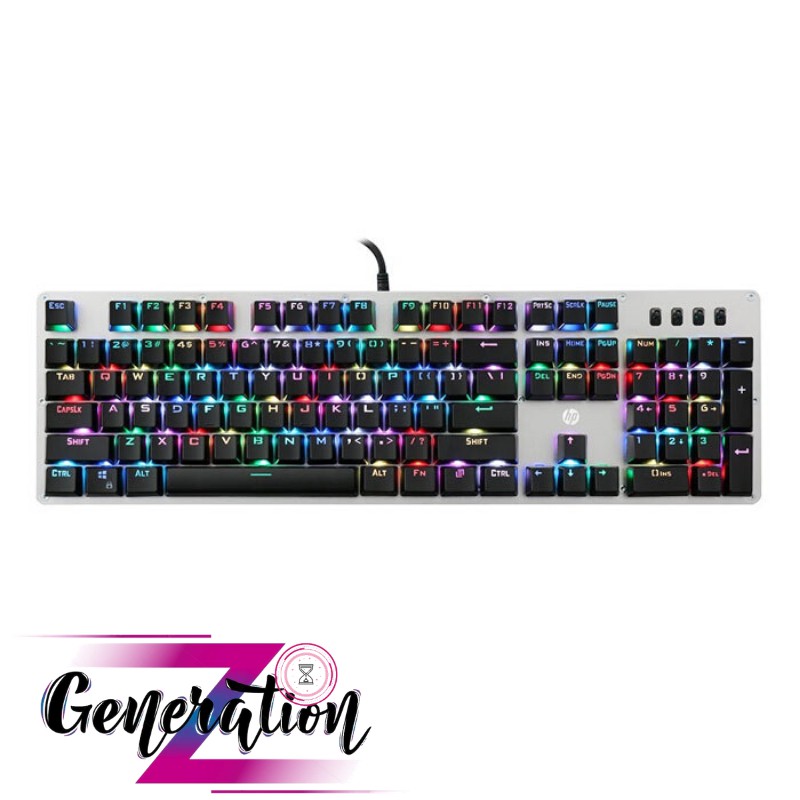 Bàn phím cơ HP GK 100S Màu Bạc - Keyboad cơ blue swicth HP GK 100S Màu Bạc