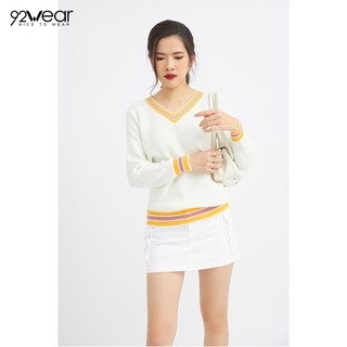 Áo len nữ mỏng dài tay cổ tim ALW0003 - 92WEAR
