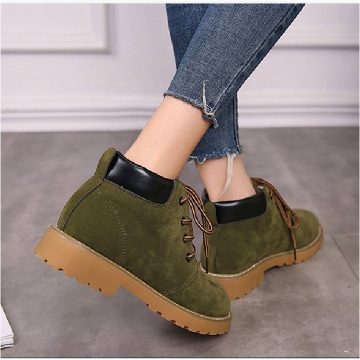 FREESHIP TỪ 99K_Bốt da lộn cổ ngắn thiết kế dây buộc thời trang | BigBuy360 - bigbuy360.vn