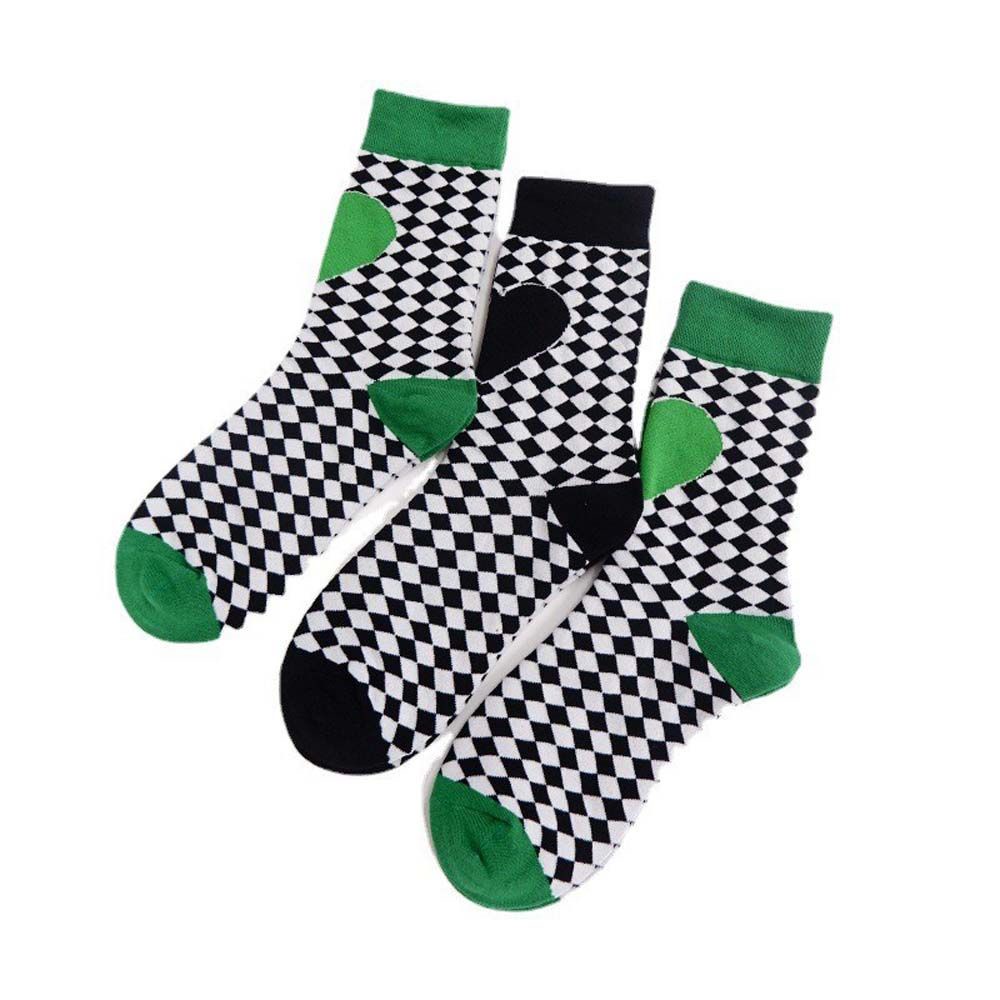 Đôi vớ thoáng khí họa tiết sọc caro màu xanh lá đen thời trang phong cách Hip Hop Hàn Quốc dành cho nữ