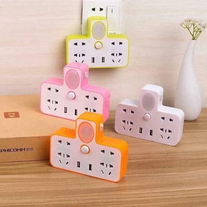 Ổ cắm không dây chia thành nhiều ổ nhiều cổng usb ,có công tắc tắt mở bóng điên và sạc được điên thoại có khe cài để lun