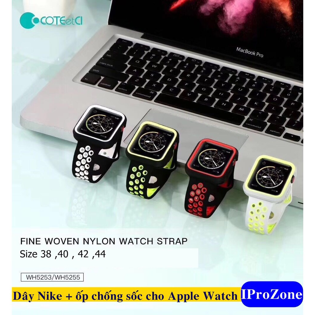 Combo Dây đeo Nike + ốp chống sốc cho Apple Watch chính hãng COTEetCI