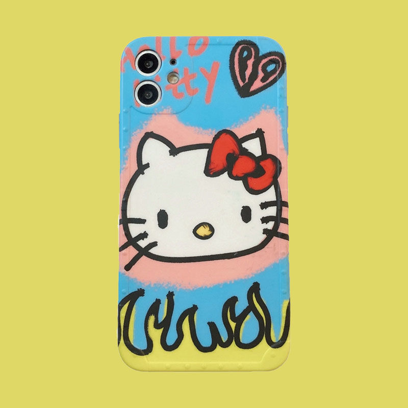 ốp lưng điện thoại iPhone Cartoon Hello Kitty Apple 11 / 12promax XR cá tính 7 / 8Plus nam nữ Xs max