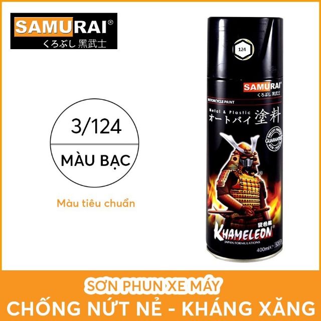 Sơn phun xe máy samurai 3/124 màu bạc
