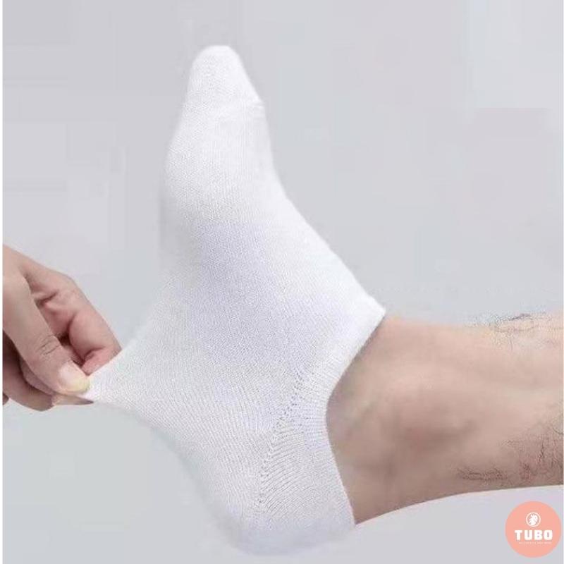 Tất cổ ngắn nam nữ trắng đen đơn giản chất vải co giãn bốn chiều dễ phối giày - Tubo Shop