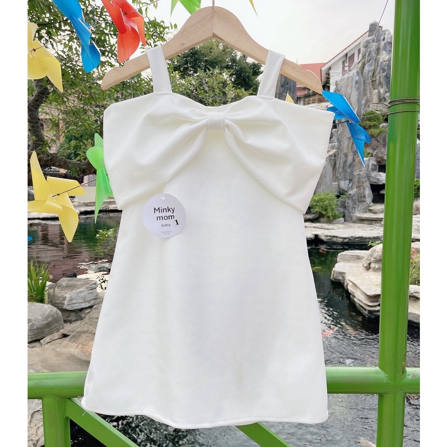 Váy đầm đính nơ 2 dây cho bé gái 8-20kg