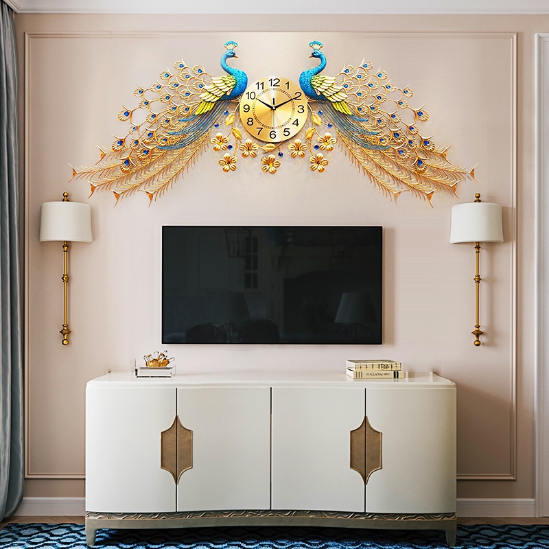 Đồng Hồ Treo Tường, Đồng Hồ Trang Trí Decor Công Đôi ,Mã D031
