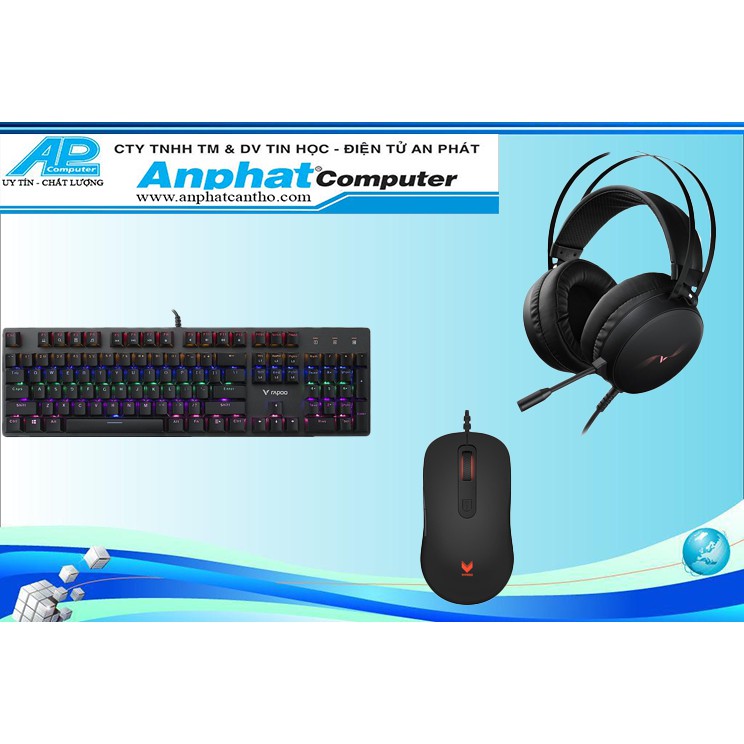 Combo Gaming Phím Cơ Rapoo V500SE + Chuột Rapoo V16 + Tai Nghe Rapoo VH310 - Hàng Chính Hãng