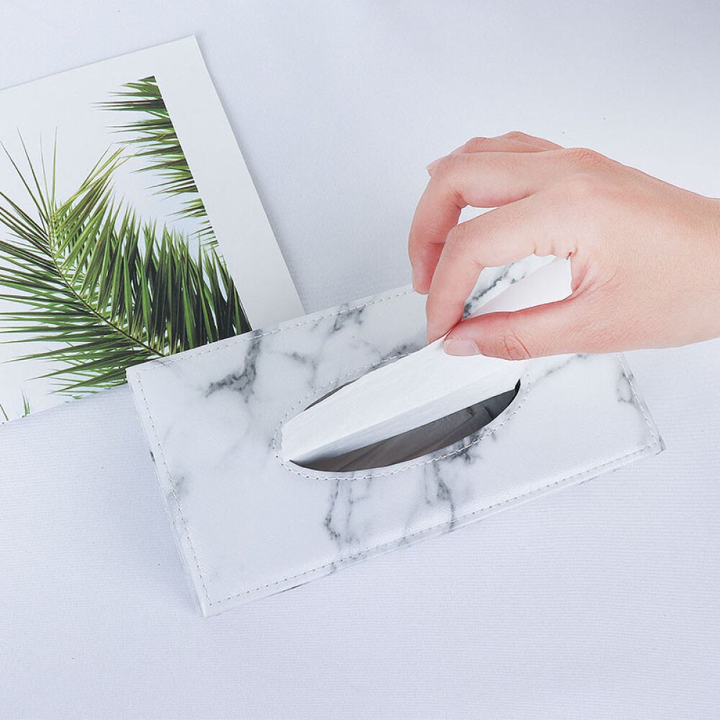 Giá Đỡ Hộp Khăn Giấy Để Bàn Họa Tiết Cẩm Thạch