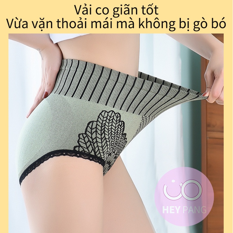 Quần lót nữ nịt bụng cạp cao cotton kháng khuẩn bigsize 70kg HEYPANG Quần lót phối ren gợi cảm VN002