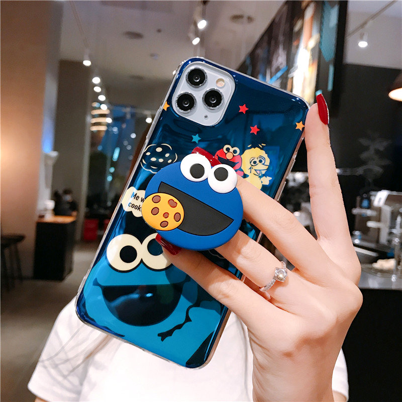 Ốp Lưng Silicone Họa Tiết Sesame Street Với Giá Đỡ Thời Trang Cho Oppo F1S A57 A39 A83 Reno 2 2z 2f 3 Pro Reno Z