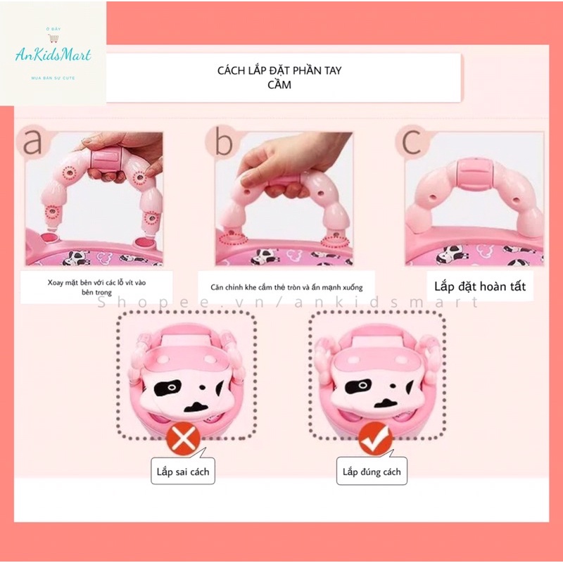 Bô vệ sinh cao cấp cho bé hình bò sữa siêu xinh, có chỗ dựa và tay cầm