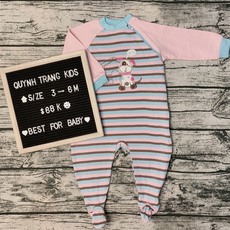 Body Sleepsuit, Bodysuit, Bộ Body Sleep Dài Cotton Liền Tất Vớ Cho Bé Trai Bé Gái 0-24months,