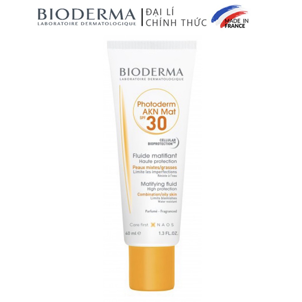 Kem Chống Nắng Bioderma Dành Cho Da Dầu, Mụn SPF30 40ml Photoderm AKN Mat Chính Hãng