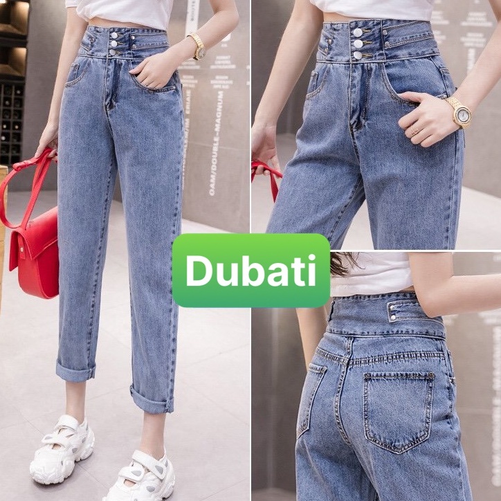 QUẦN BAGGY JEAN NỮ CHẤT BÒ XANH LƯNG CAO 3 NÚT NÂNG MÔNG SÀNH ĐIỆU CAO CẤP HOT TREND- DUBATI FASHION