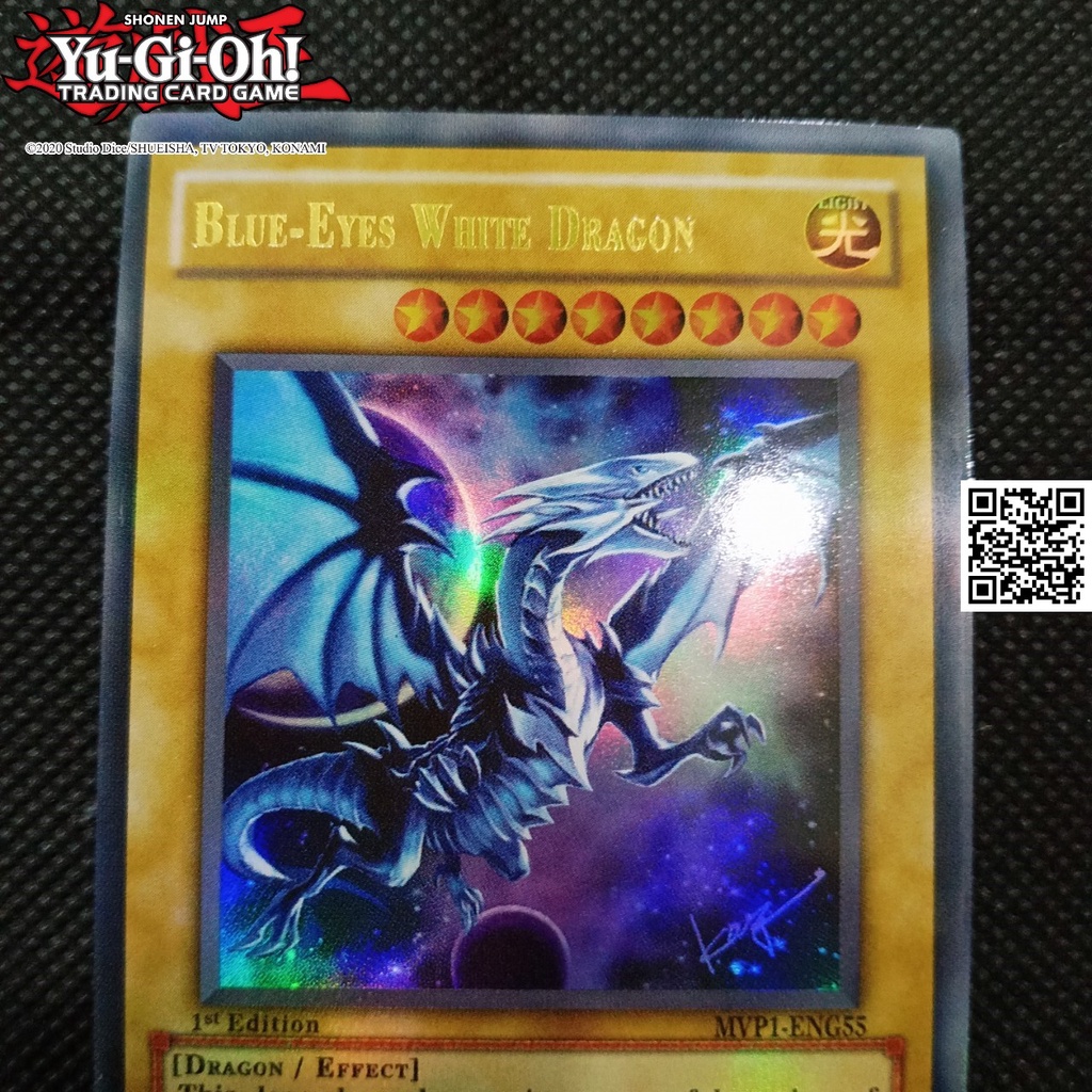 XÃ HÀNG Lá Yugi Oh Blue Eyes White Dragon có tem bạc phản quang bài hiệu ứng phản quang TẶNG Sleeves bọc bài 1458 D2 106