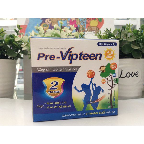 PRE VIPTEEN 2-Hỗ trợ phát triển chiều cao, trí não trẻ 6thg-9t MK7+Canxi nano (Tích điểm vỏ hộp 6 tặng 1)