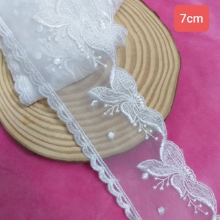 Ren lưới thêu trang trí , size 7cm (1 mét /9k)