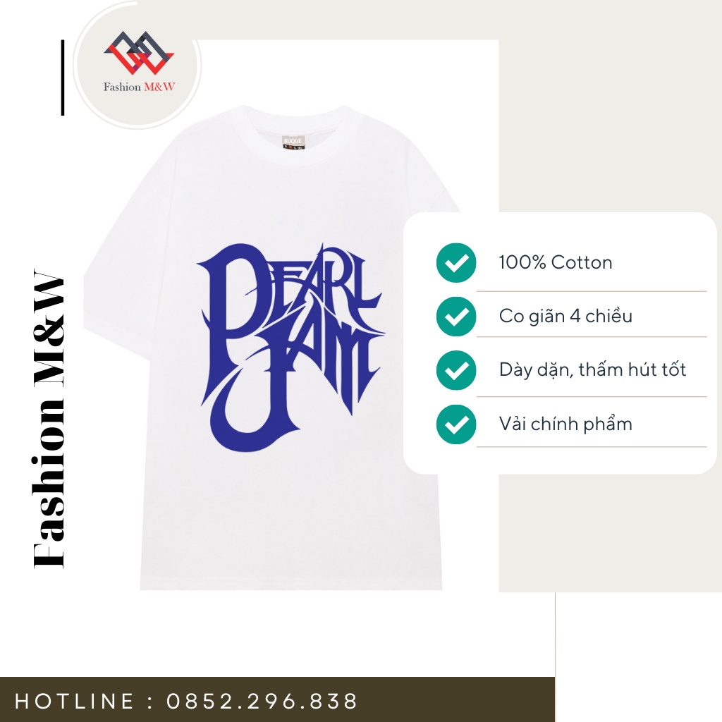 Áo Thun PEARL JAM 100% Cotton, Áo Phông Form Rộng Unisex Cho Nam Và Nữ. .