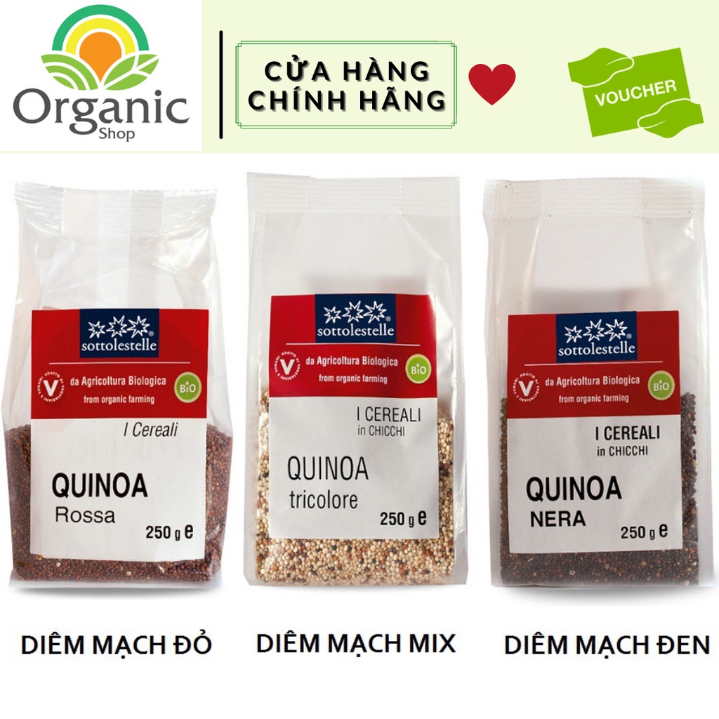 Hạt Diêm Mạch Quinoa 3 Màu Hữu Cơ Sottolestelle