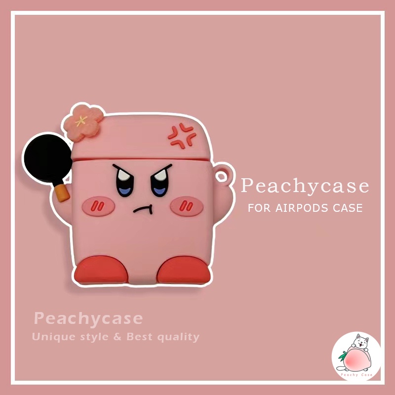 Vỏ Bảo Vệ Hộp Sạc Tai Nghe Airpods 1 2 Pro Air Pod 3 Bluetooth Không Dây Bằng Silicon Hình Angry Kirby Dễ Thương