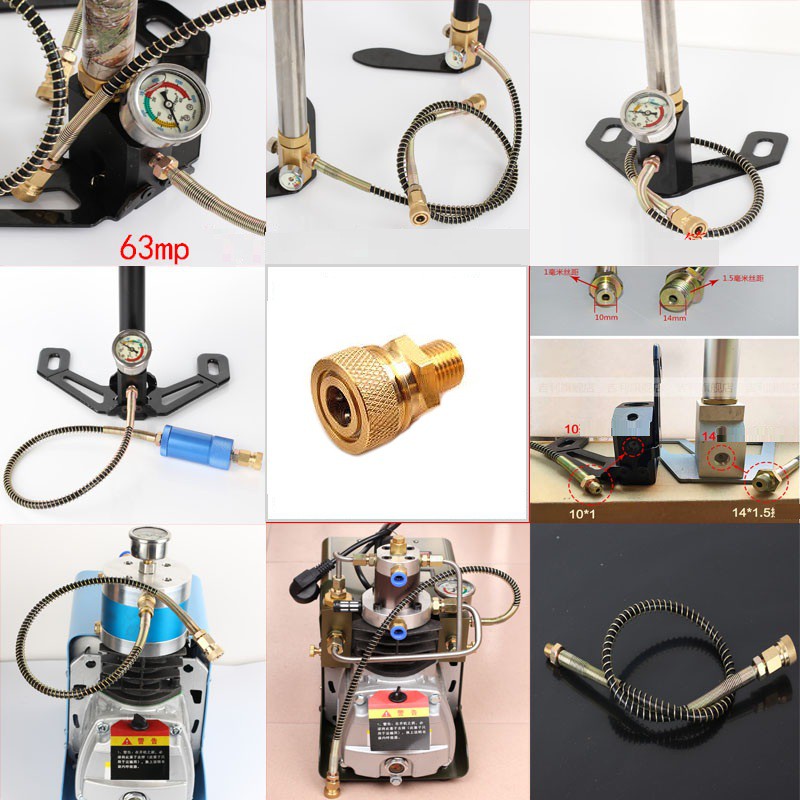 Đầu nối van , khớp nối van, kẹp đầu van - Chân 10, đầu vào Van chân 8 + Kèm theo doăng trắng cứng