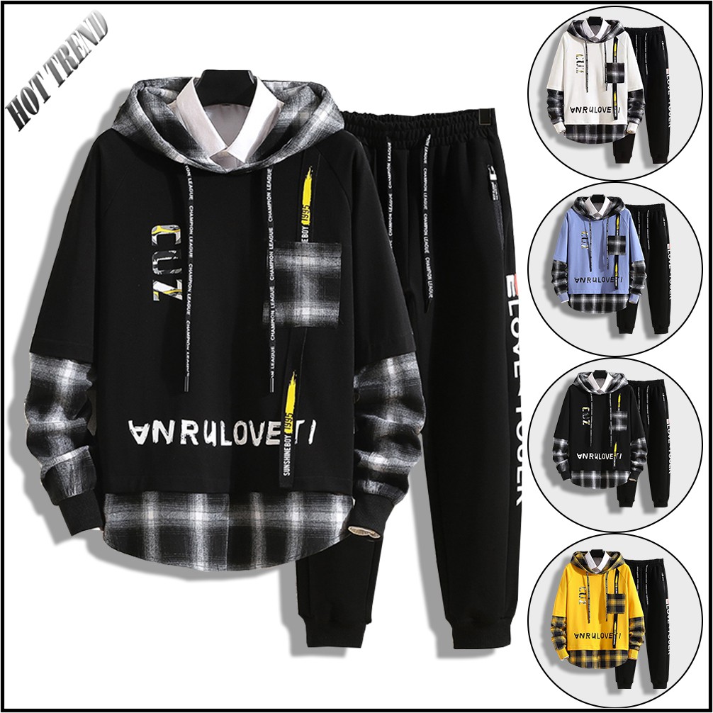 Bộ Quần Áo Nỉ Nam Thu Đông Áo Hoodies CUZ Mũ Trùm Đầu Kết Hợp Quần Jogger Bo Gấu ZENKODLMEN SET NAM 90000123