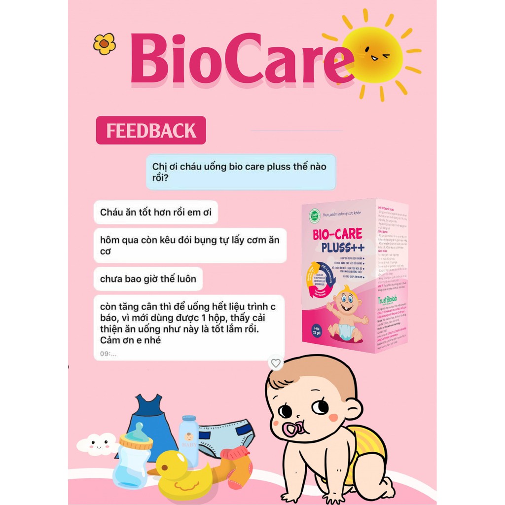 Bio Care Pluss ++ Trẻ hết biếng ăn, tăng cân, sức đề kháng tốt - Dược Biolab