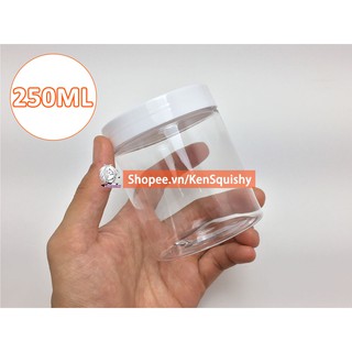 Hộp Đựng Slime Kiểu Mỹ 250ML Nắp Trắng Nhựa Cứng Trong Suốt