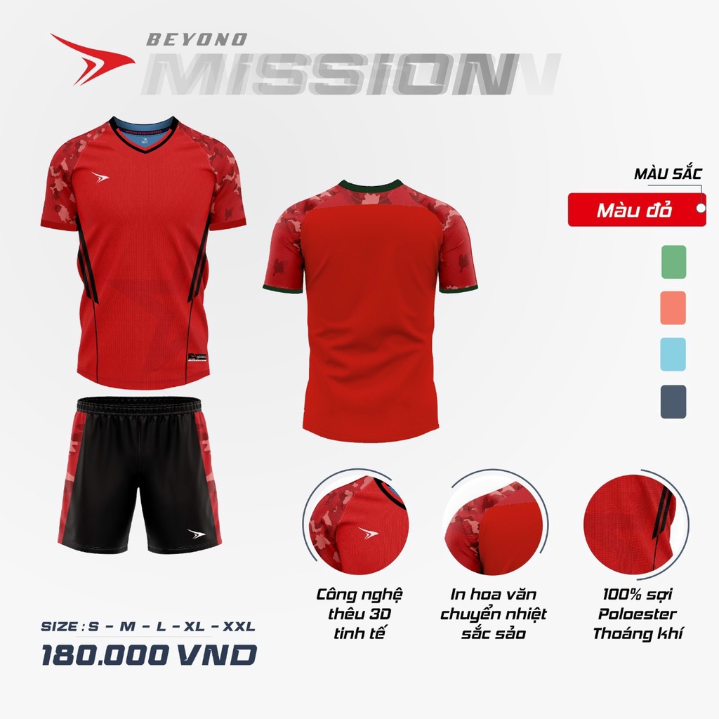Bộ Quần Áo Bóng Đá Không Logo Beyono Mission, Bộ Đồ Đá Bóng Chất Vải Cao Cấp Thấm Hút Mồ Hôi, Mềm Mại Thoáng Át