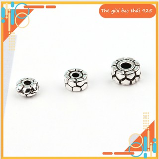 Charm bạc chặn hạt họa tiết hoa văn