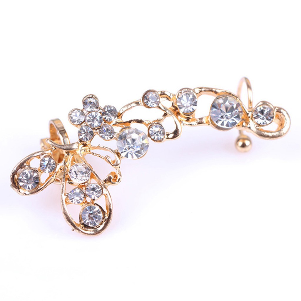 Khuyên vành tay hình hoa đính đá thời thượng