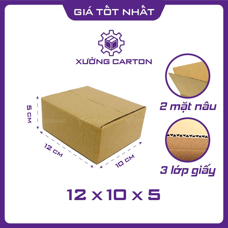 12x10x5 - 50 hộp carton giấy nhỏ đóng gói hàng