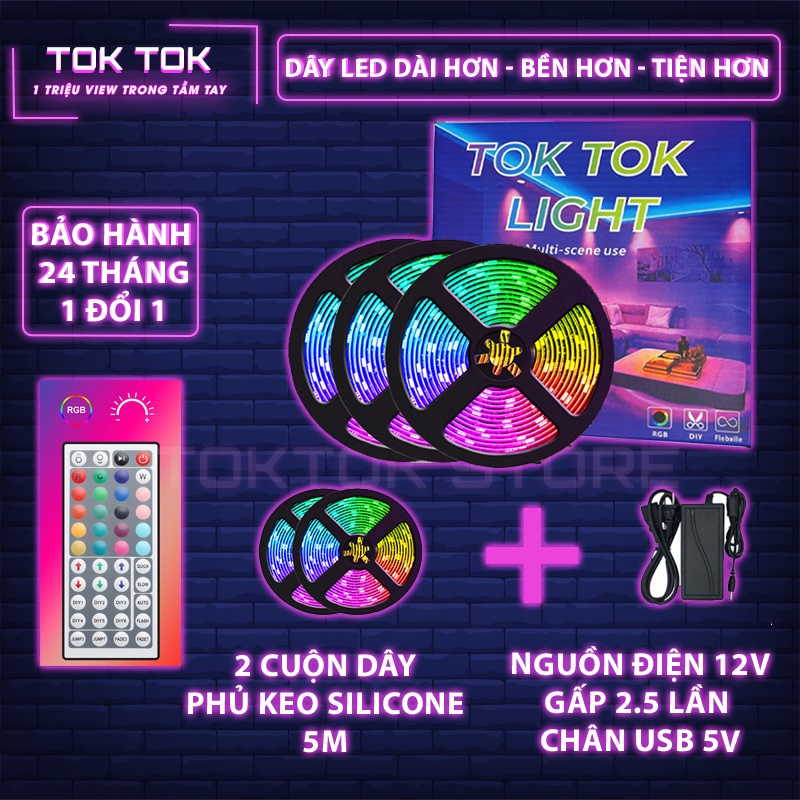 Đèn Led TikTok Trang Trí DIY đổi 16 Triệu Màu, Combo 10M Dây Led Phát Sáng Siêu Tiện Lợi Hỗ Trợ Trang Trí Nhà Cửa