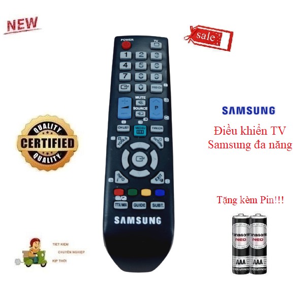 Remote Điều khiển TV Samsung đa năng các dòng tivi Samsung LCD/LED/Smart TV- Hàng tốt tương thích 100%Tặng kèm Pin