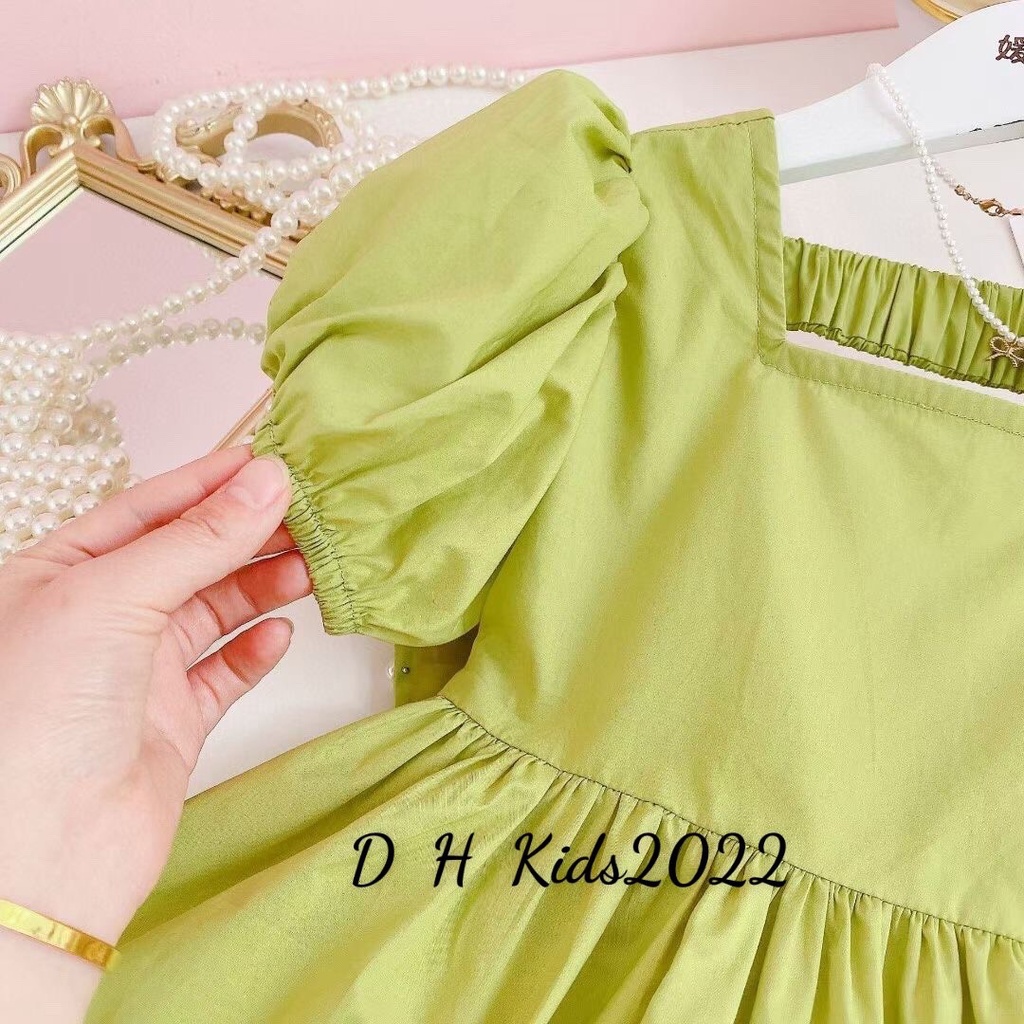 SALE SET VÁY CỘT NƠ ĐIỆU ĐÀ CHO BÉ GÁI CAO CẤP(VXANH)