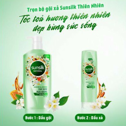 Combo Dầu Gội 650gr + Dầu Xả 320gr Sunsilk Natural Chắc Khoẻ Ngát Hương 