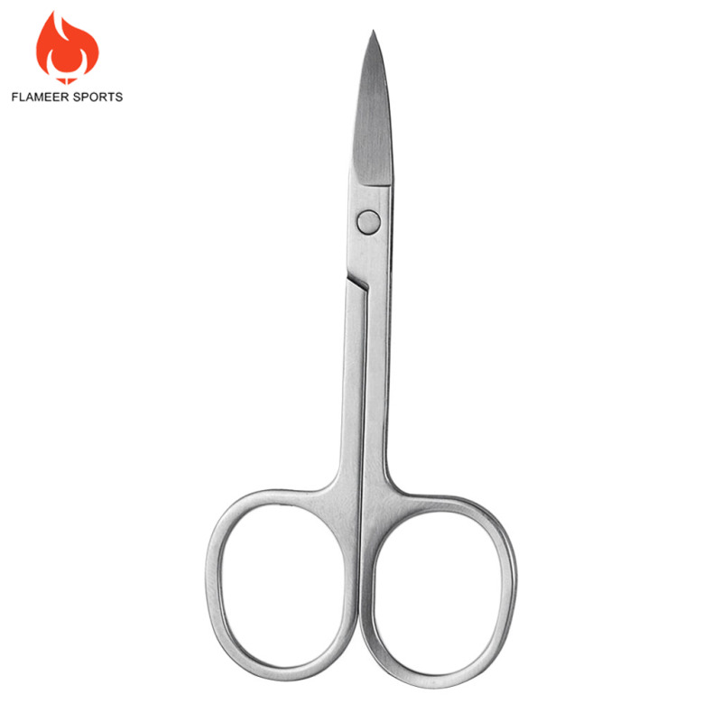 Flameer Sports Curved Eyebrow Nose Hair Scissor Remover Eyelash Trimmer Cutter Makeup Tool