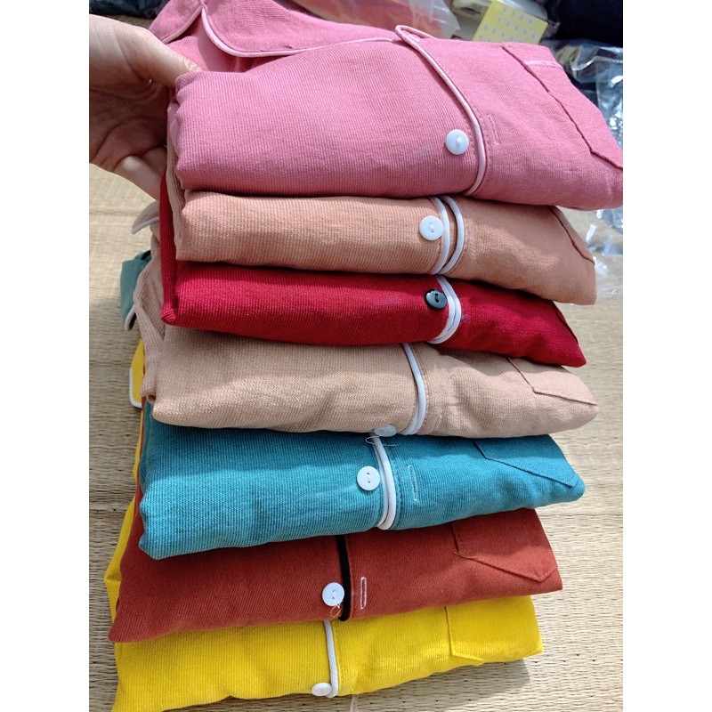 BỘ PIZAMA NHUNG TĂM TRƠN 6 MÀU | BigBuy360 - bigbuy360.vn