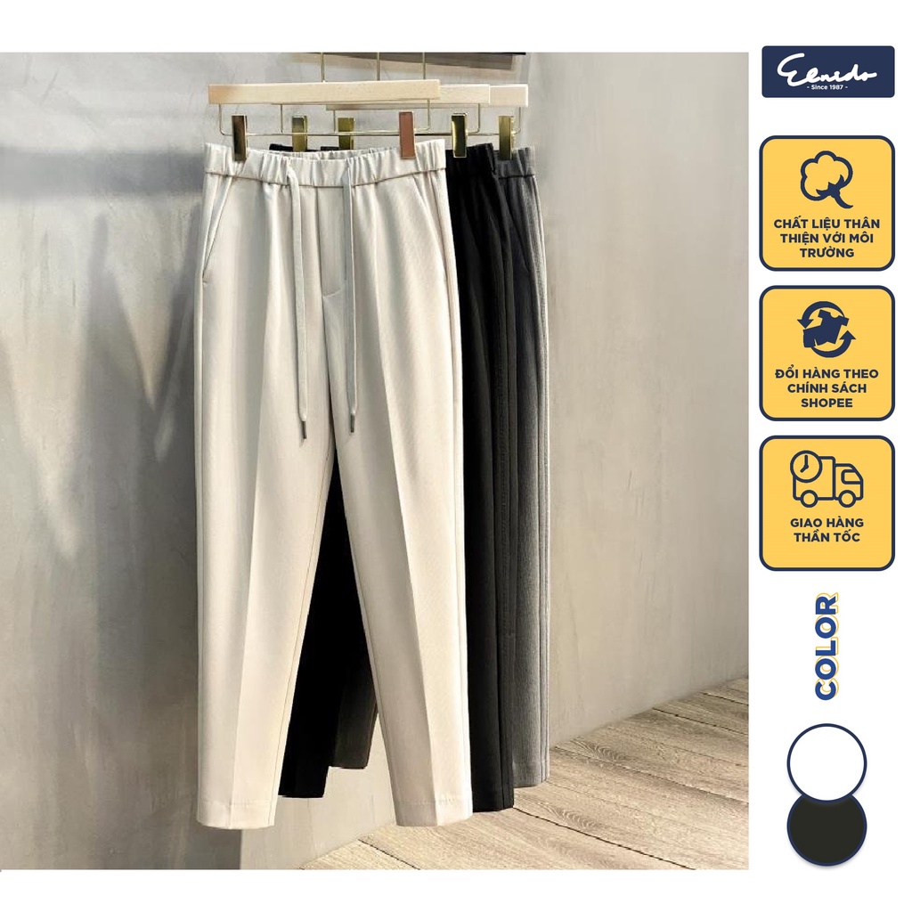 Quần âu nam cao cấp đai chun co giãn công sở Hàn Quốc ống suông, quần baggy nam ống rộng dáng âu phong cách ulzzang