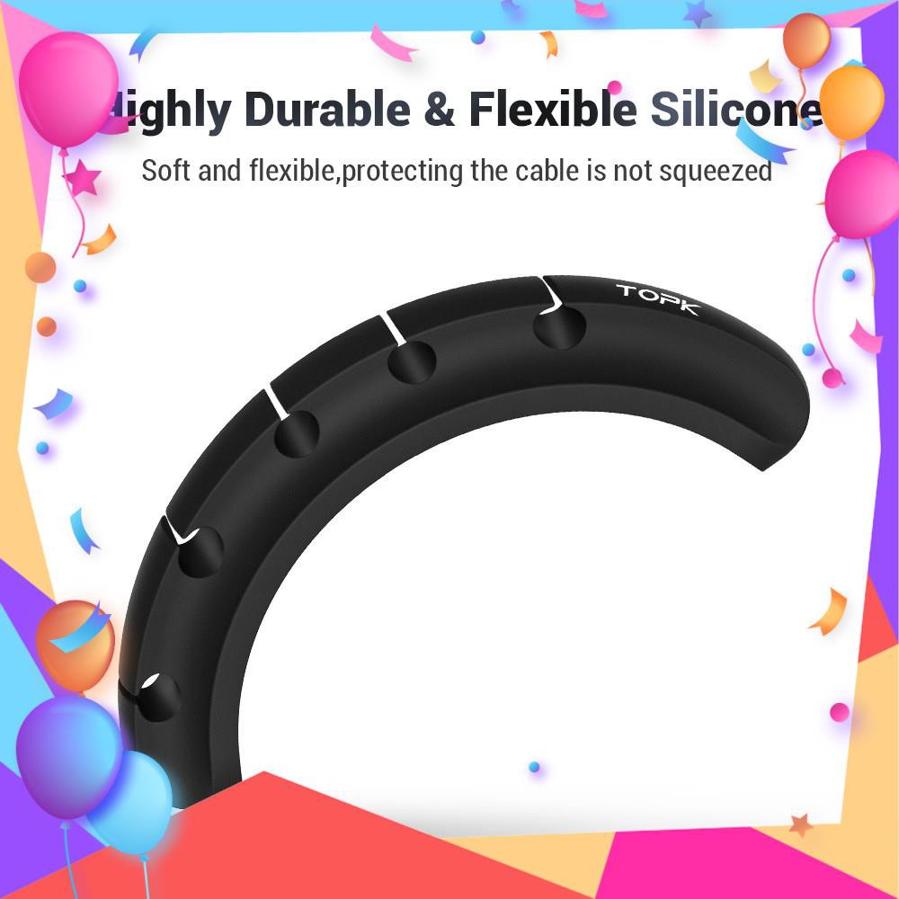 Kẹp Lưu Trữ Dây Cáp Bằng Silicon Từ Tính Gọn Gàng TOPK dính chặt dùng giữ dây cáp hỗ trợ sắp xếp không gian | BigBuy360 - bigbuy360.vn