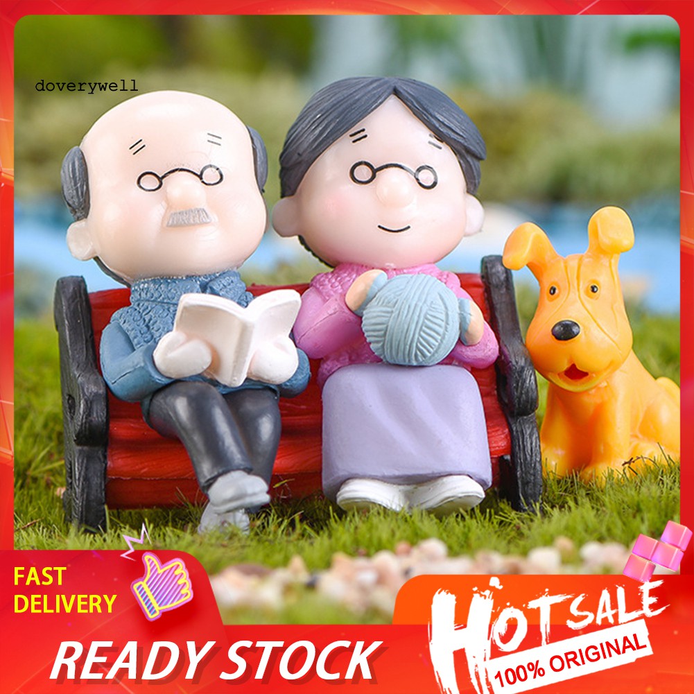 Mô hình thu nhỏ hình ông bà cụ dùng cho trang trí tiểu cảnh