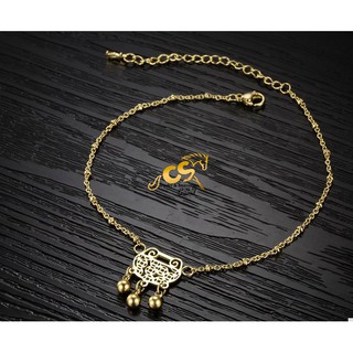Lắc chân titan khánh như ý mạ vàng 24k
