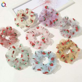 Dây buộc tóc Srunchies Voan dâu tây