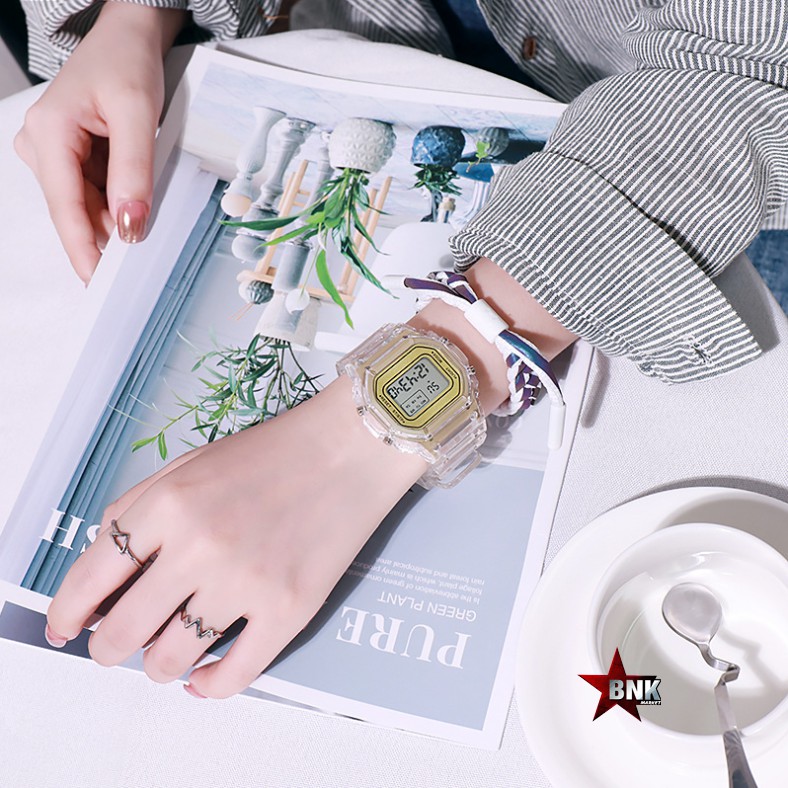 Đồng hồ Caiso Điện Tử Trong Suốt Quãng Châu - Chất Lượng - Phiên bản Hàn Quốc - Hót Trend Unisex